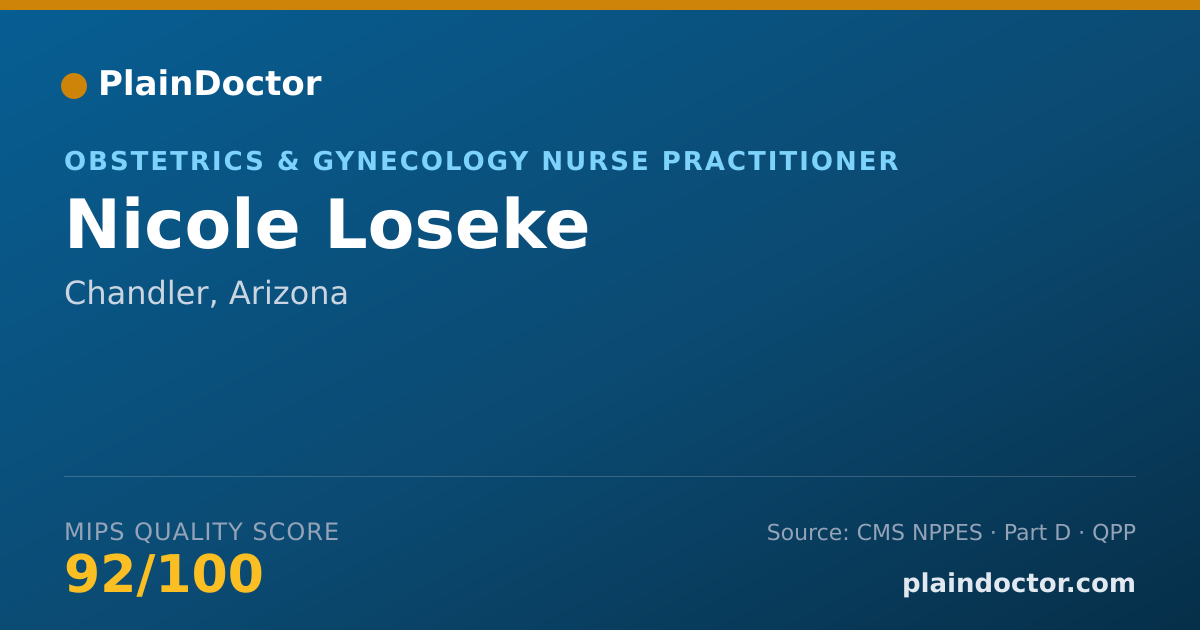 Shareable card for Nicole Loseke - Obstetrics & Gynecology Nurse Practitioner, Chandler, AZ