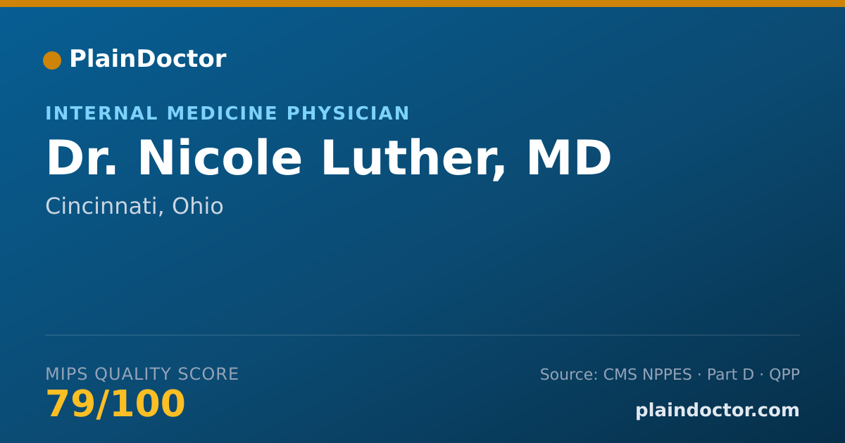 Shareable card for Nicole Luther, MD - Internal Medicine Physician, Cincinnati, OH