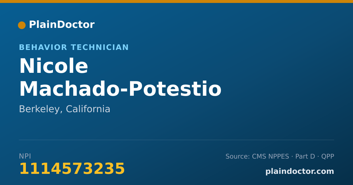 Shareable card for Nicole Machado-Potestio - Behavior Technician, Berkeley, CA