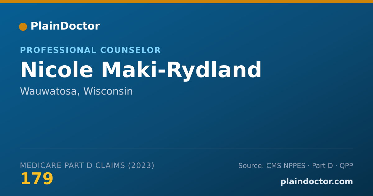 Shareable card for Nicole Maki-Rydland - Professional Counselor, Wauwatosa, WI