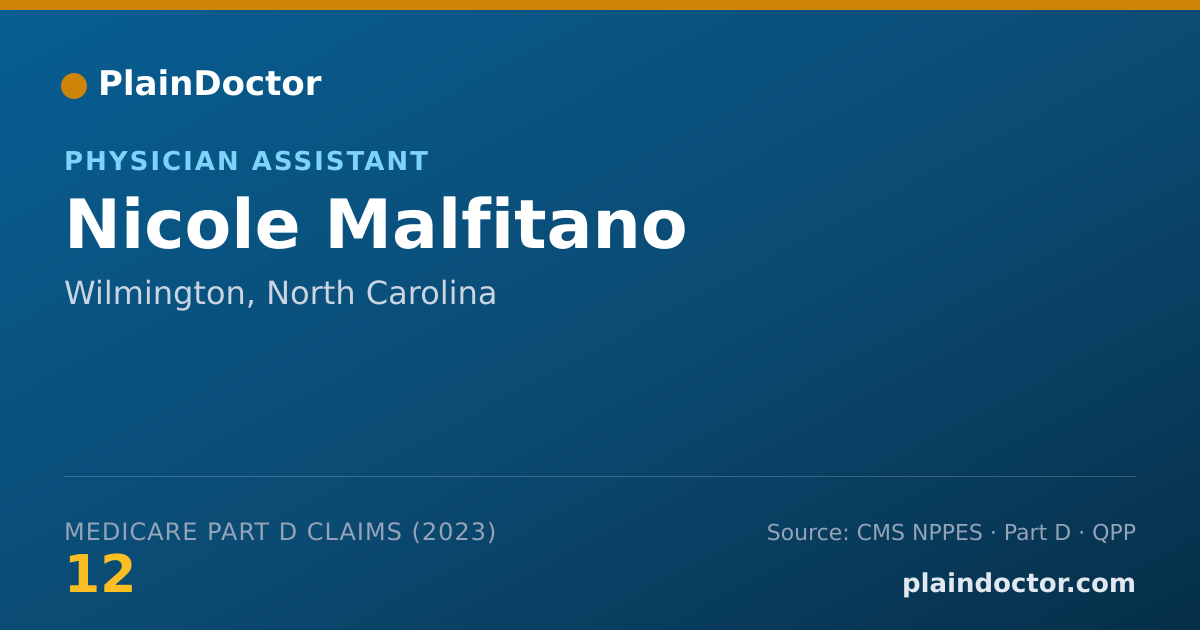 Shareable card for Nicole Malfitano - Physician Assistant, Wilmington, NC