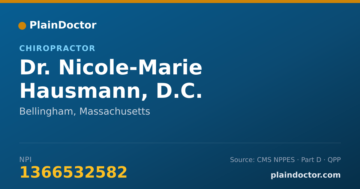 Shareable card for Nicole-Marie Hausmann, D.C. - Chiropractor, Bellingham, MA