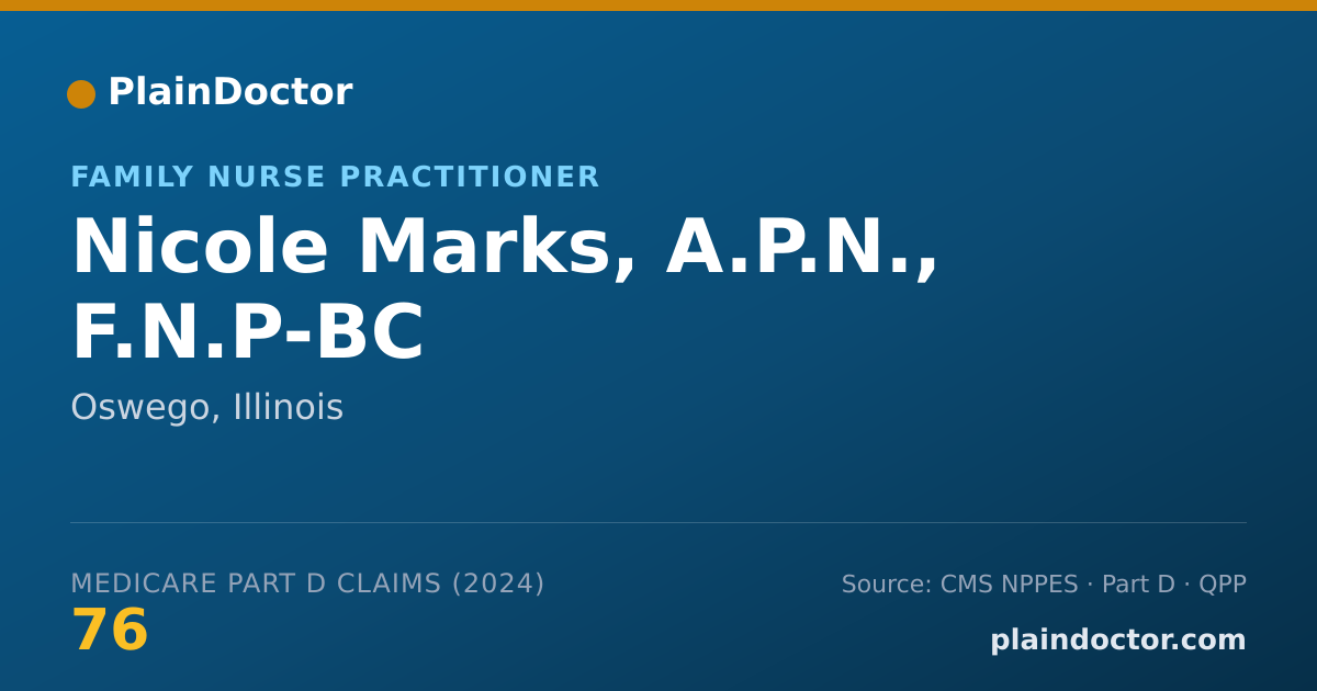 Shareable card for Nicole Marks, A.P.N., F.N.P-BC - Family Nurse Practitioner, Oswego, IL