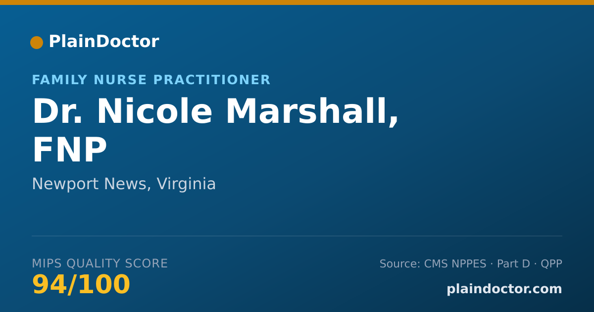 Shareable card for Nicole Marshall, FNP - Family Nurse Practitioner, Newport News, VA