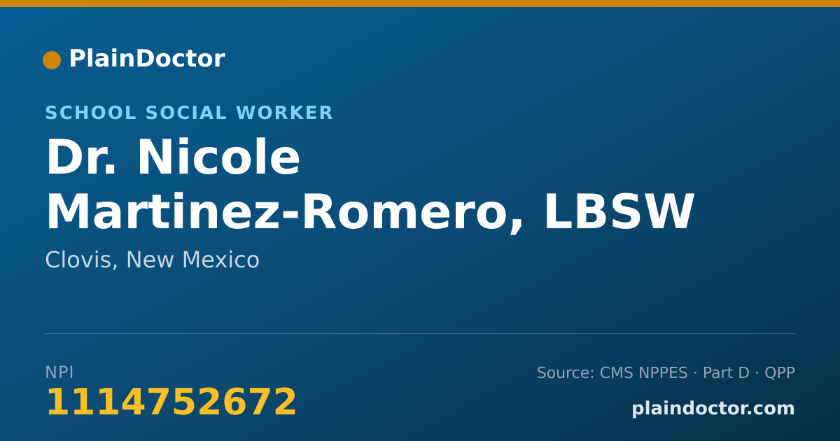 Shareable card for Nicole Martinez-Romero, LBSW - School Social Worker, Clovis, NM