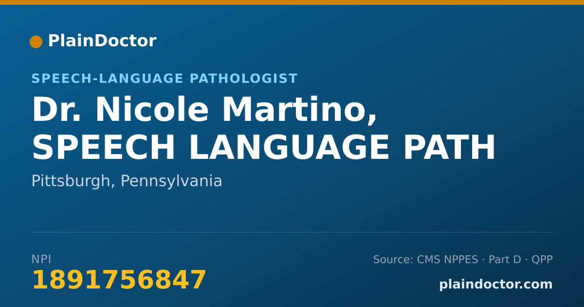 Shareable card for Nicole Martino, SPEECH LANGUAGE PATH - Speech-Language Pathologist, Pittsburgh, PA