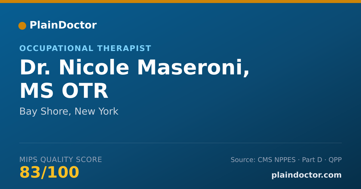 Shareable card for Nicole Maseroni, MS OTR - Occupational Therapist, Bay Shore, NY