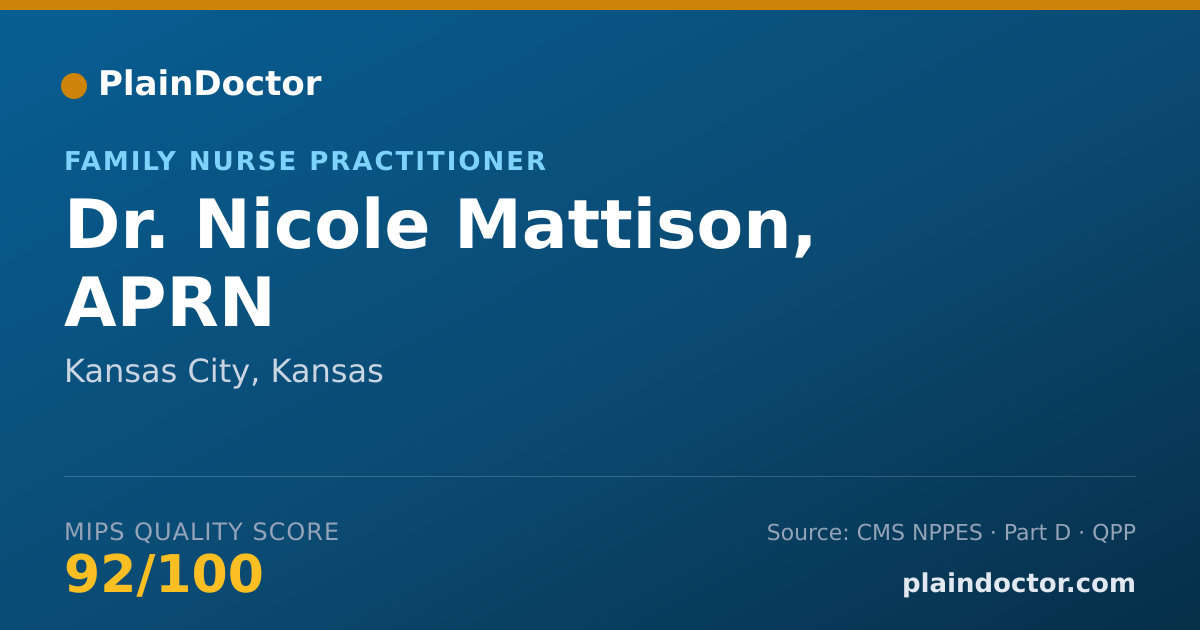 Shareable card for Nicole Mattison, APRN - Family Nurse Practitioner, Kansas City, KS