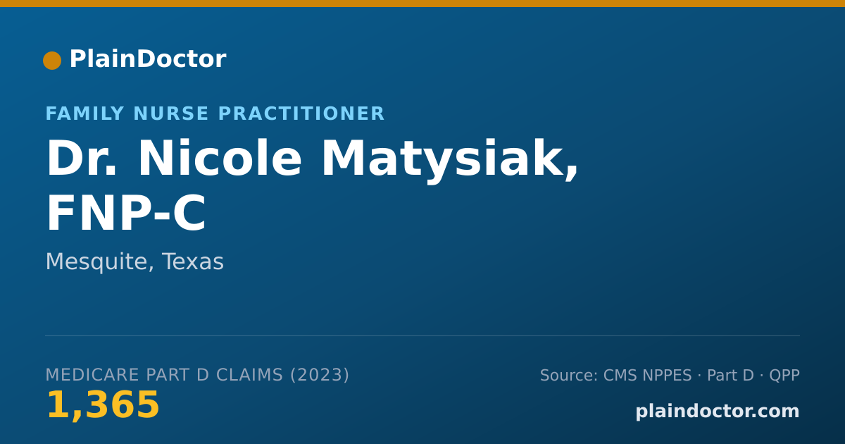 Shareable card for Nicole Matysiak, FNP-C - Family Nurse Practitioner, Mesquite, TX