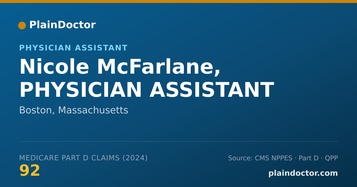 Shareable card for Nicole McFarlane, PHYSICIAN ASSISTANT - Physician Assistant, Boston, MA