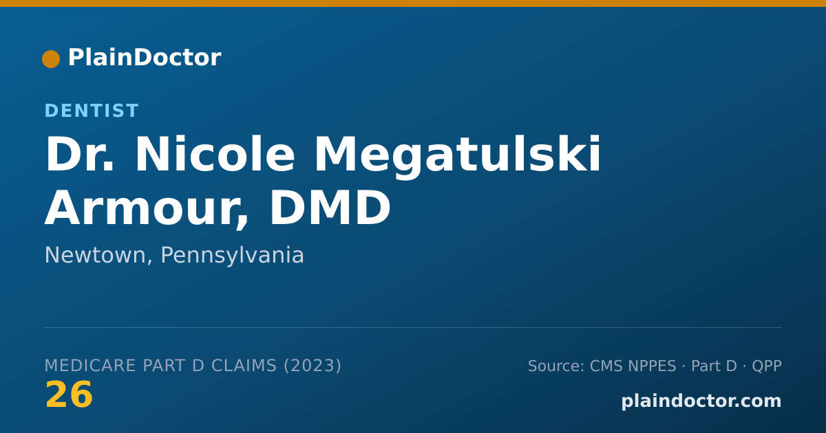 Shareable card for Nicole Megatulski Armour, DMD - Dentist, Newtown, PA