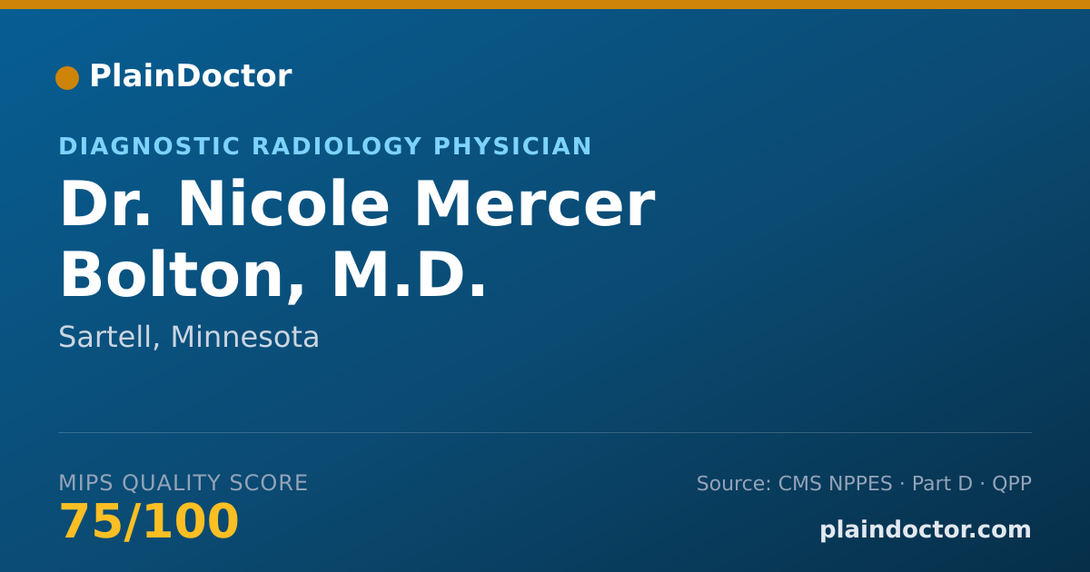 Shareable card for Nicole Mercer Bolton, M.D. - Diagnostic Radiology Physician, Sartell, MN