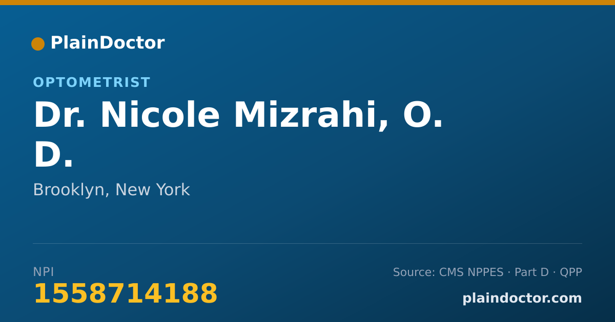 Shareable card for Nicole Mizrahi, O. D. - Optometrist, Brooklyn, NY