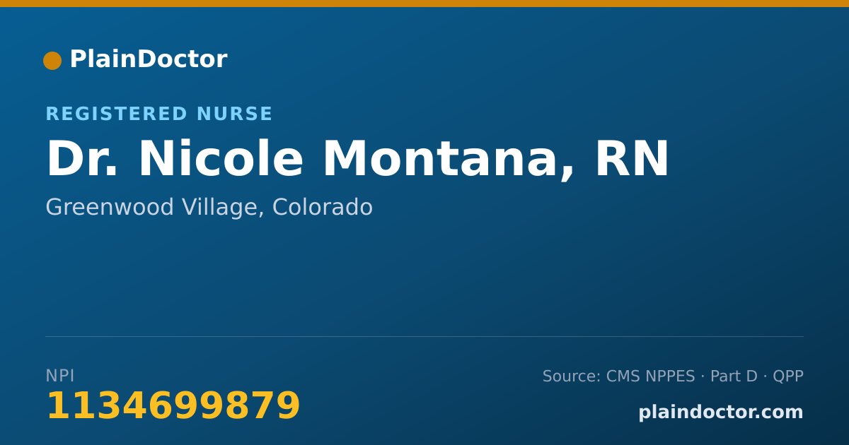 Shareable card for Nicole Montana, RN - Registered Nurse, Greenwood Village, CO