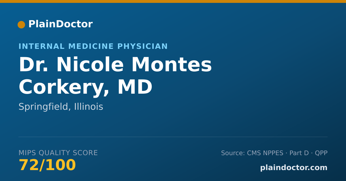 Shareable card for Nicole Montes Corkery, MD - Internal Medicine Physician, Springfield, IL