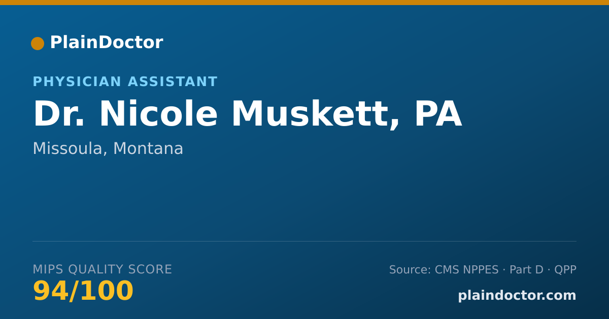 Shareable card for Nicole Muskett, PA - Physician Assistant, Missoula, MT
