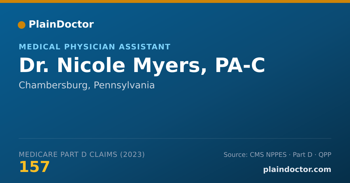 Shareable card for Nicole Myers, PA-C - Medical Physician Assistant, Chambersburg, PA