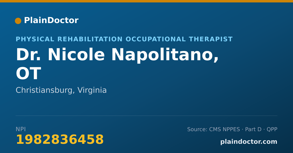Shareable card for Nicole Napolitano, OT - Physical Rehabilitation Occupational Therapist, Christiansburg, VA