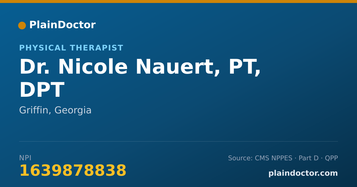 Shareable card for Nicole Nauert, PT, DPT - Physical Therapist, Griffin, GA