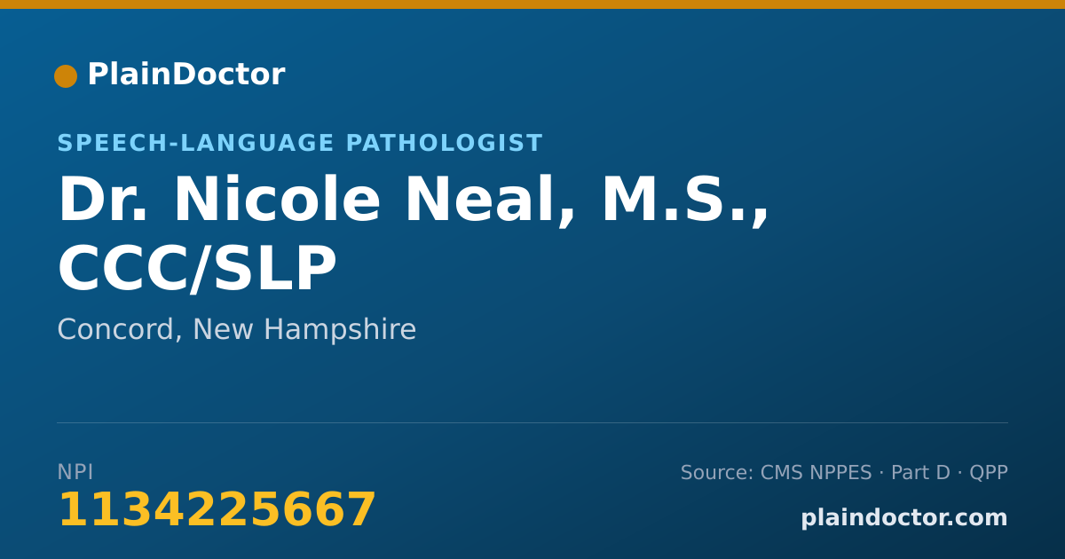 Shareable card for Nicole Neal, M.S., CCC/SLP - Speech-Language Pathologist, Concord, NH