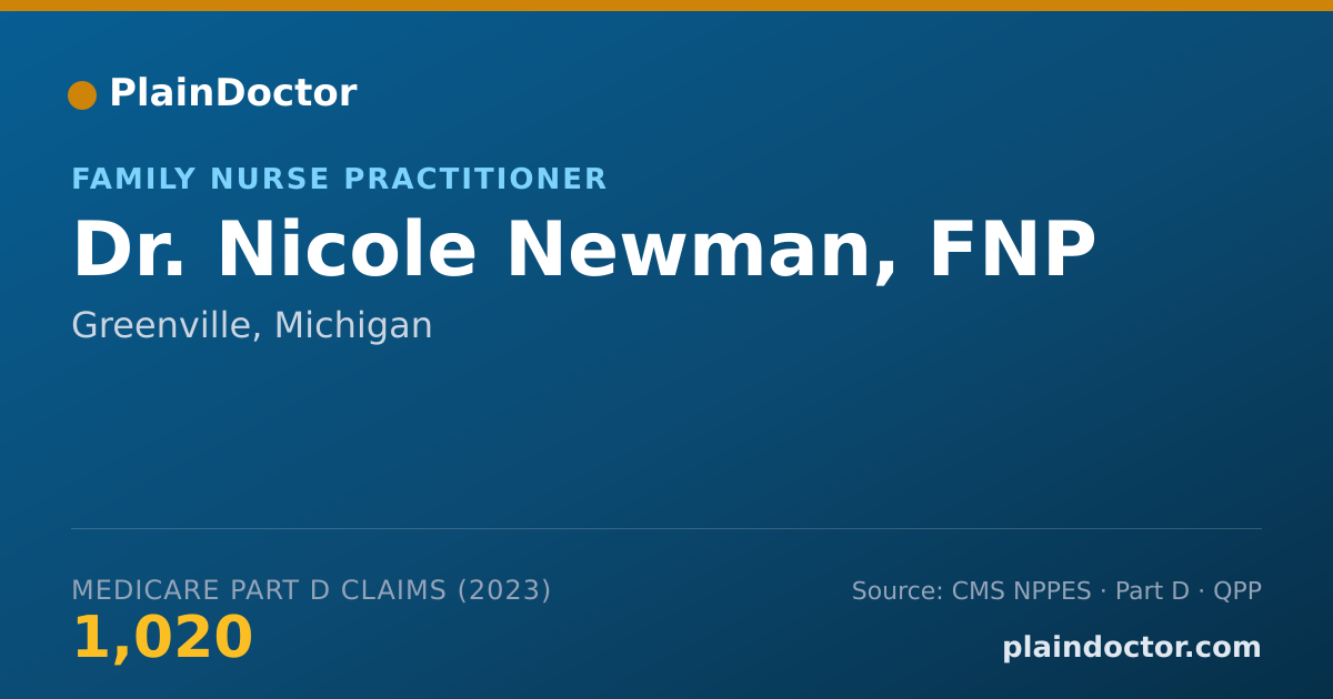 Shareable card for Nicole Newman, FNP - Family Nurse Practitioner, Greenville, MI