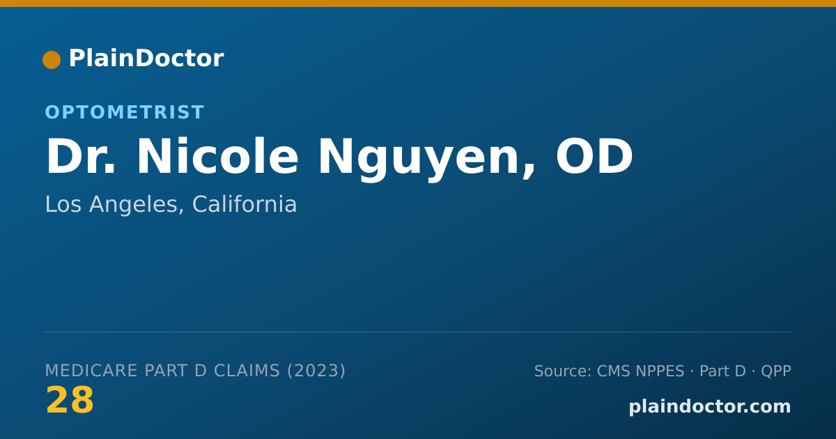 Shareable card for Nicole Nguyen, OD - Optometrist, Los Angeles, CA