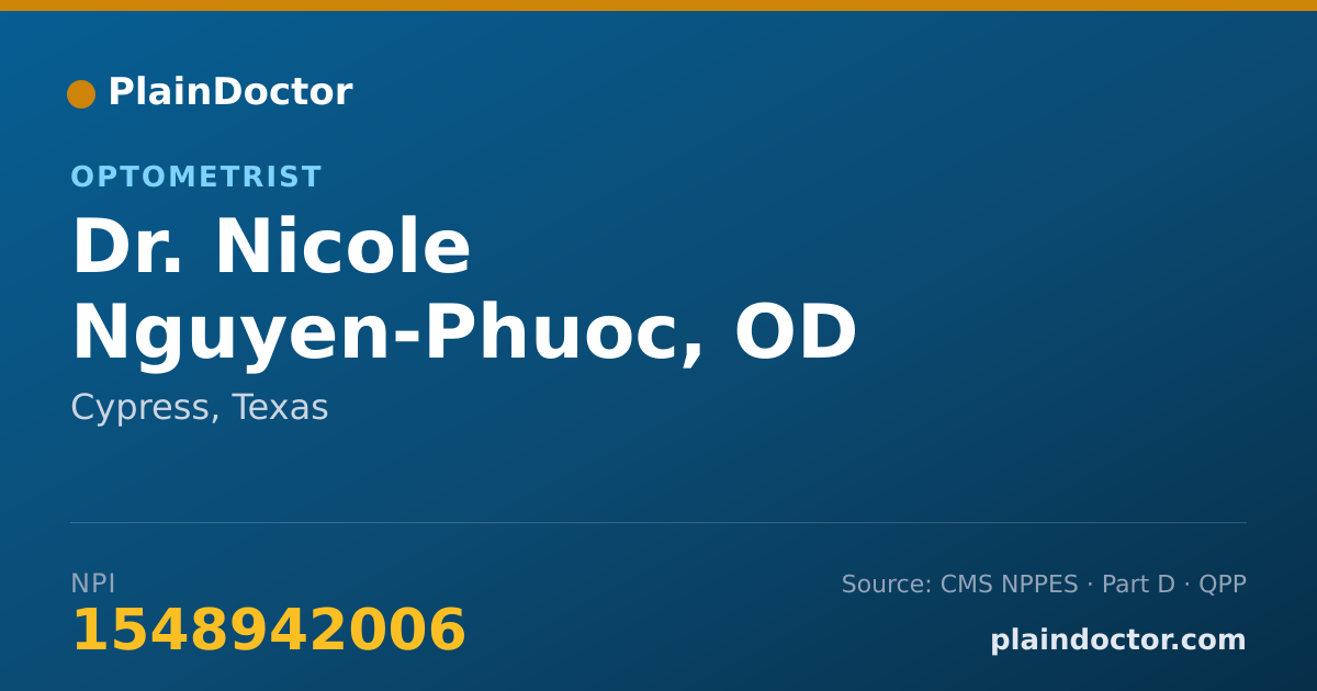 Shareable card for Nicole Nguyen-Phuoc, OD - Optometrist, Cypress, TX