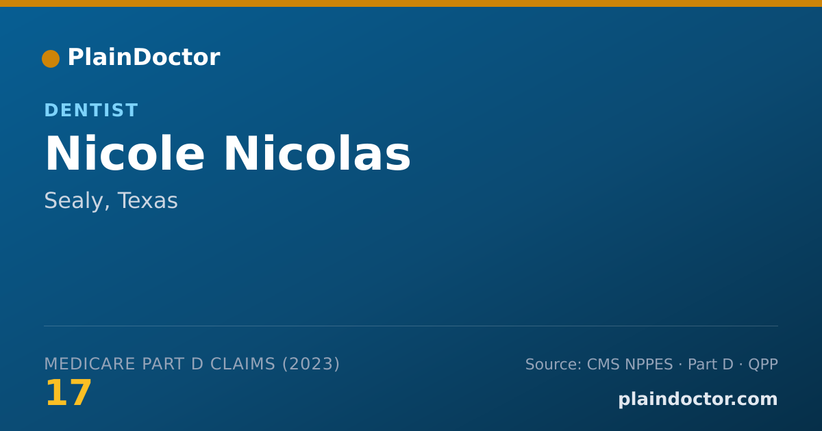 Shareable card for Nicole Nicolas - Dentist, Sealy, TX