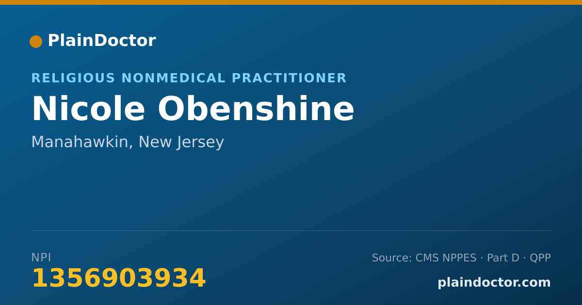 Shareable card for Nicole Obenshine - Religious Nonmedical Practitioner, Manahawkin, NJ