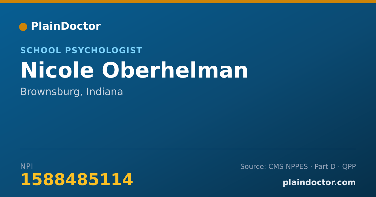 Shareable card for Nicole Oberhelman - School Psychologist, Brownsburg, IN