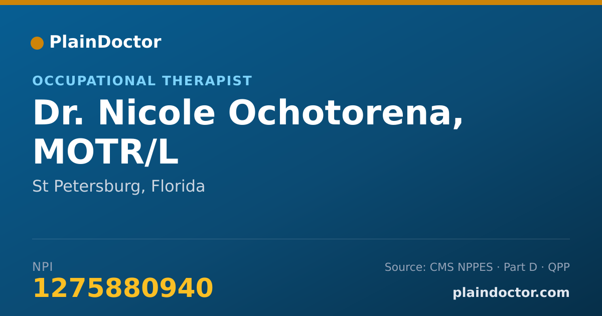Shareable card for Nicole Ochotorena, MOTR/L - Occupational Therapist, St Petersburg, FL