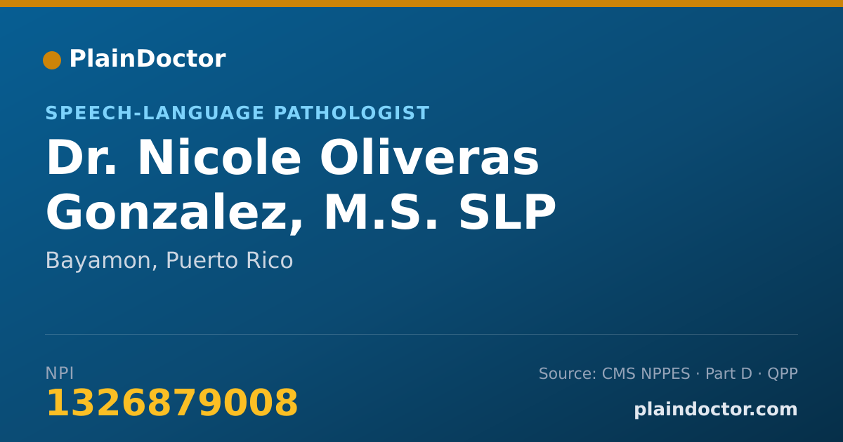 Shareable card for Nicole Oliveras Gonzalez, M.S. SLP - Speech-Language Pathologist, Bayamon, PR