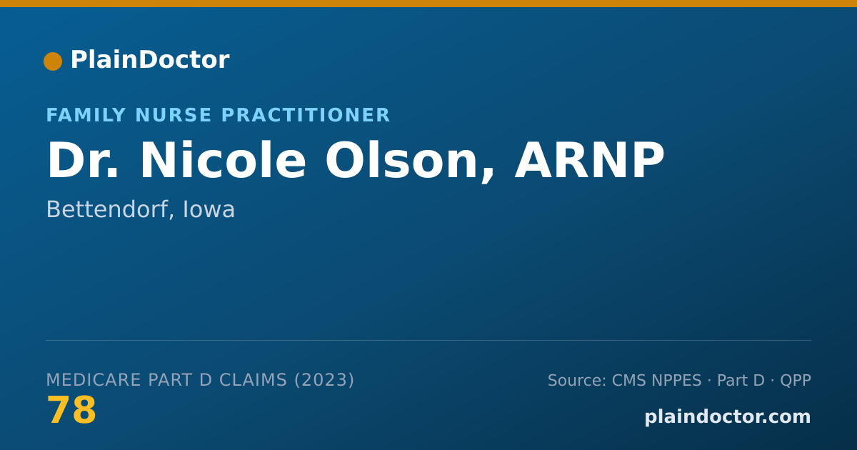 Shareable card for Nicole Olson, ARNP - Family Nurse Practitioner, Bettendorf, IA