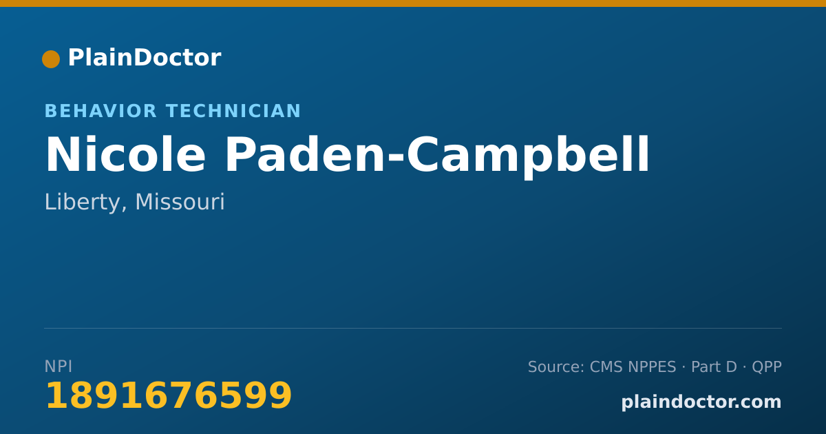 Shareable card for Nicole Paden-Campbell - Behavior Technician, Liberty, MO