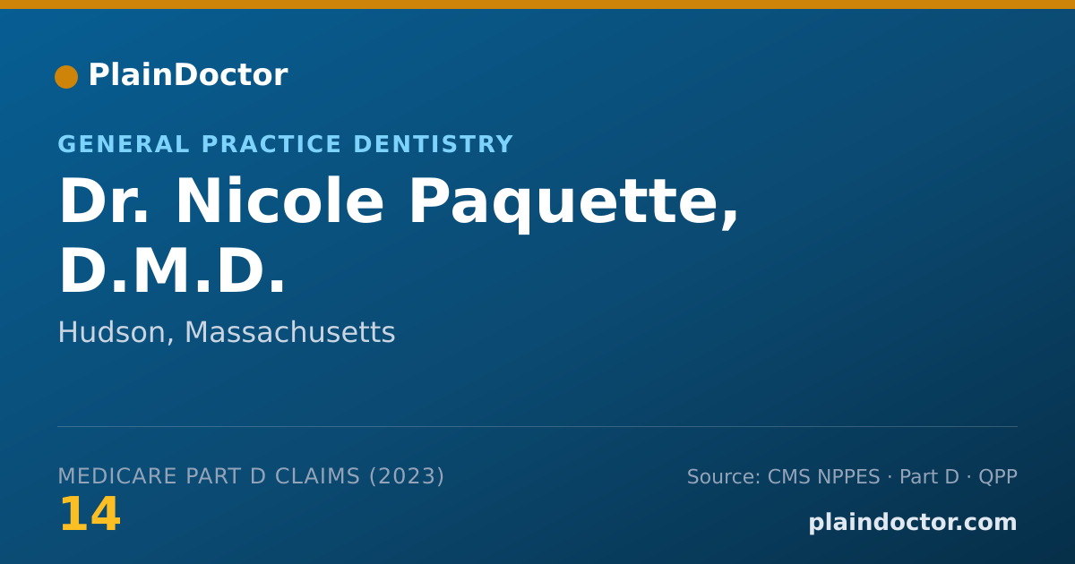 Shareable card for Nicole Paquette, D.M.D. - General Practice Dentistry, Hudson, MA