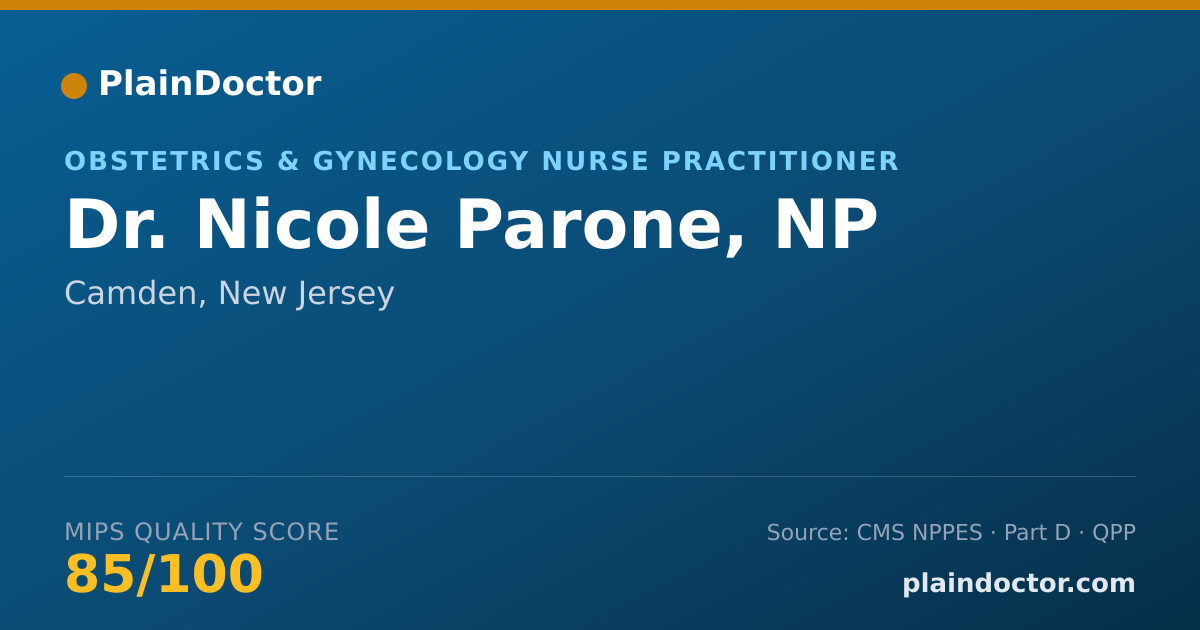Shareable card for Nicole Parone, NP - Obstetrics & Gynecology Nurse Practitioner, Camden, NJ