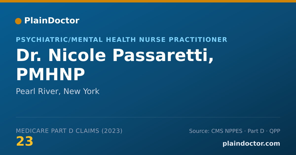 Shareable card for Nicole Passaretti, PMHNP - Psychiatric/Mental Health Nurse Practitioner, Pearl River, NY