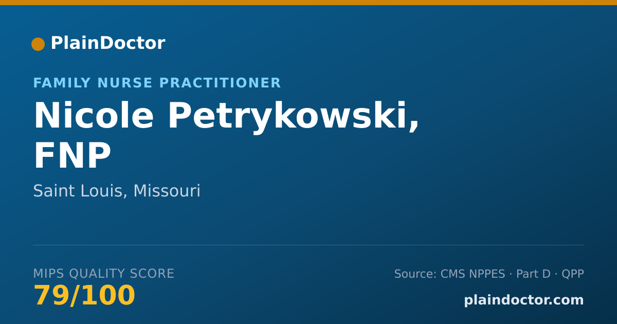 Shareable card for Nicole Petrykowski, FNP - Family Nurse Practitioner, Saint Louis, MO