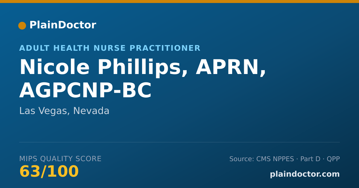 Shareable card for Nicole Phillips, APRN, AGPCNP-BC - Gerontology Nurse Practitioner, Las Vegas, NV