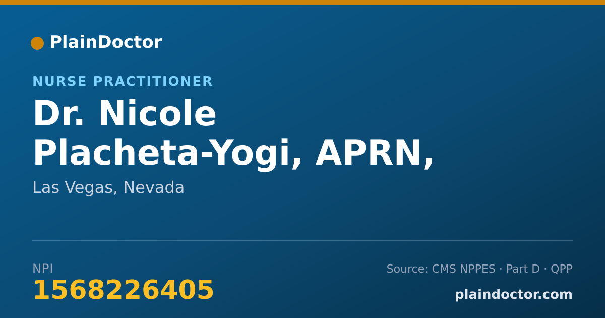 Shareable card for Nicole Placheta-Yogi, APRN, FNP-C - Nurse Practitioner, Las Vegas, NV