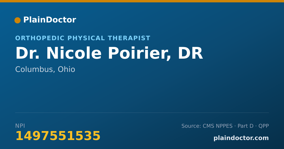 Shareable card for Nicole Poirier, DR - Orthopedic Physical Therapist, Columbus, OH