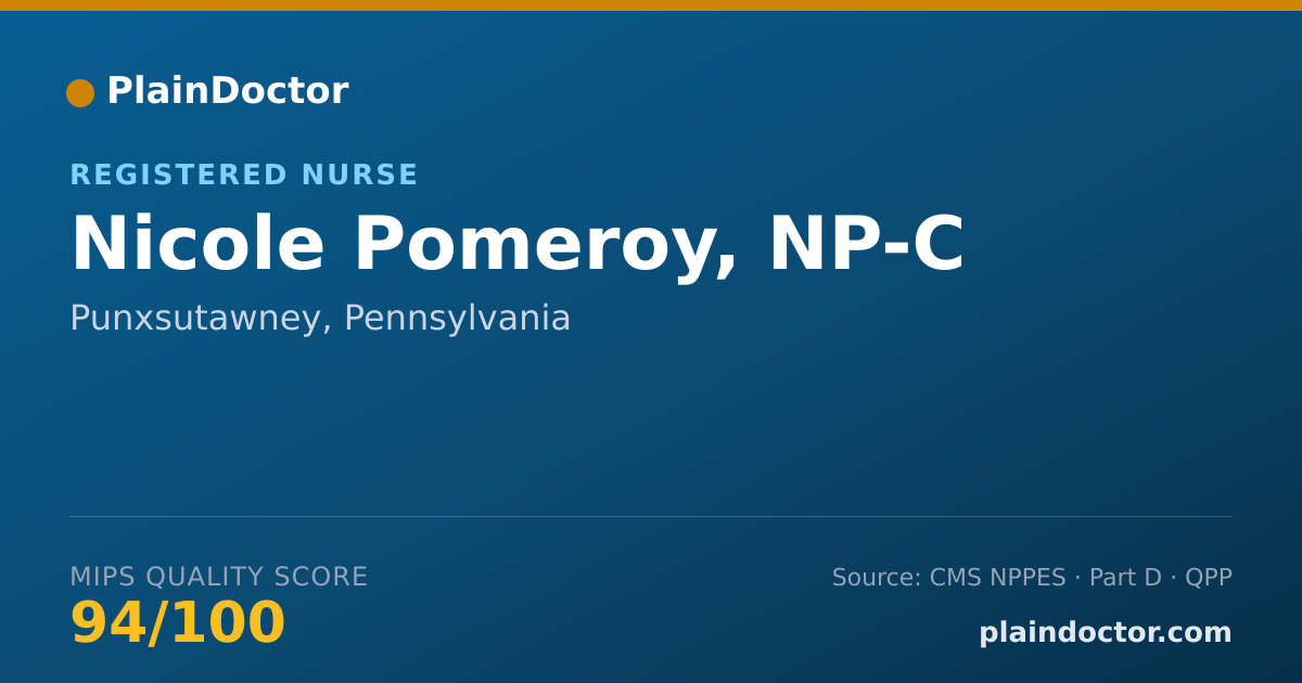 Shareable card for Nicole Pomeroy, NP-C - Registered Nurse, Punxsutawney, PA