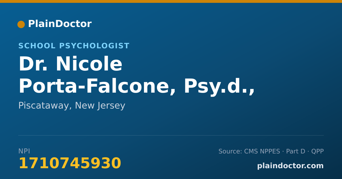 Shareable card for Nicole Porta-Falcone, Psy.d., PSY.D. - School Psychologist, Piscataway, NJ