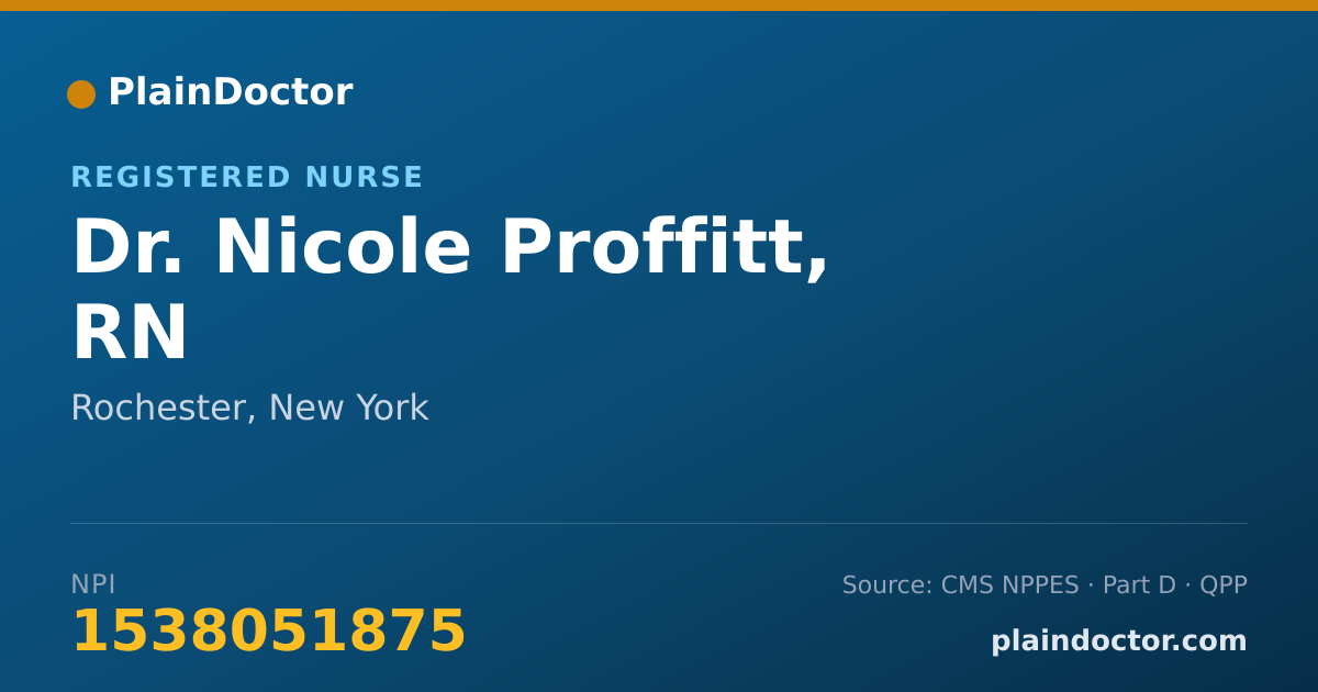 Shareable card for Nicole Proffitt, RN - Registered Nurse, Rochester, NY