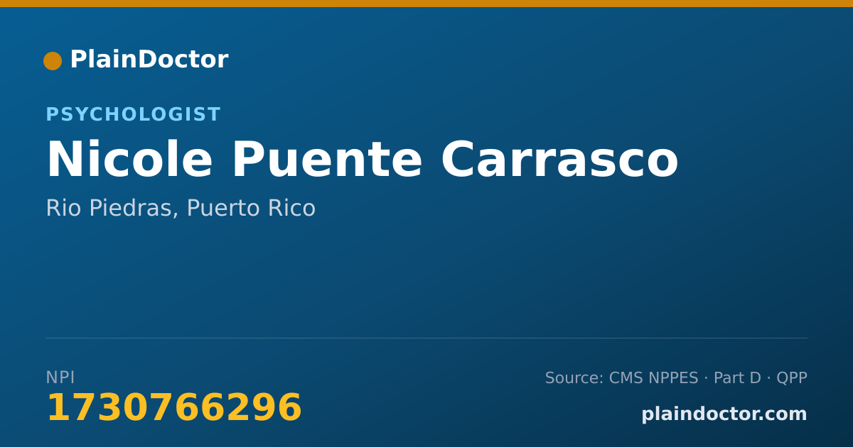 Shareable card for Nicole Puente Carrasco - Psychologist, Rio Piedras, PR