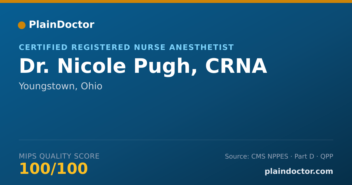Shareable card for Nicole Pugh, CRNA - Certified Registered Nurse Anesthetist, Youngstown, OH