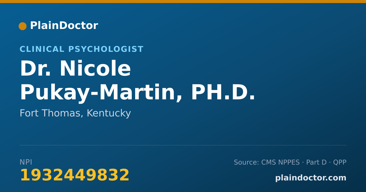 Shareable card for Nicole Pukay-Martin, PH.D. - Clinical Psychologist, Fort Thomas, KY