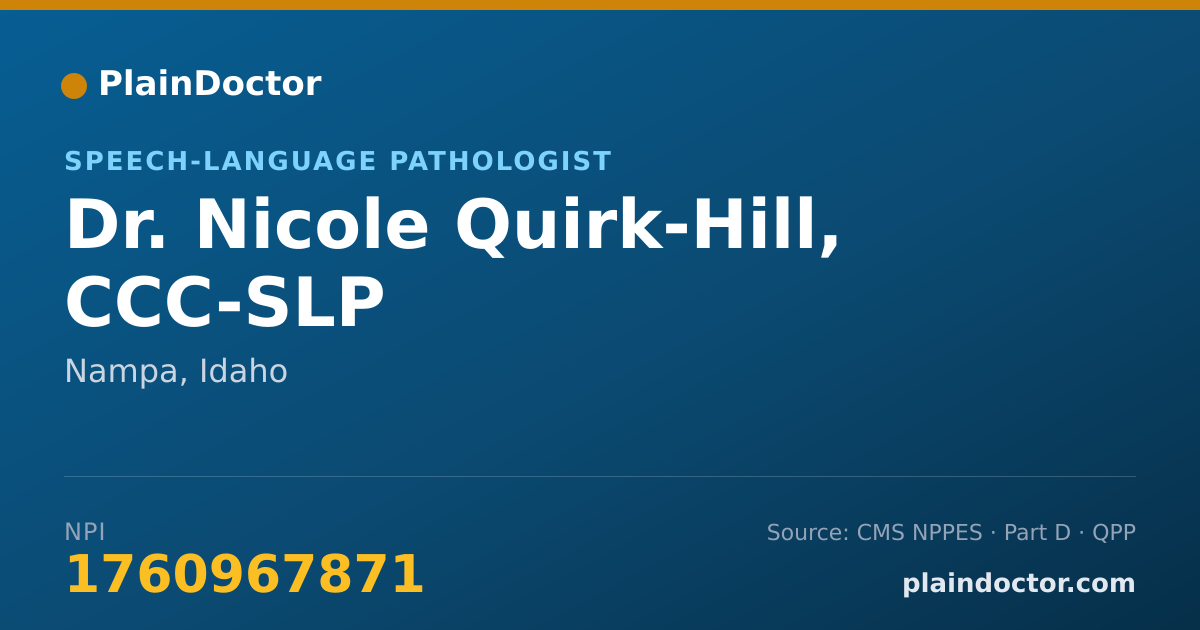 Shareable card for Nicole Quirk-Hill, CCC-SLP - Speech-Language Pathologist, Nampa, ID