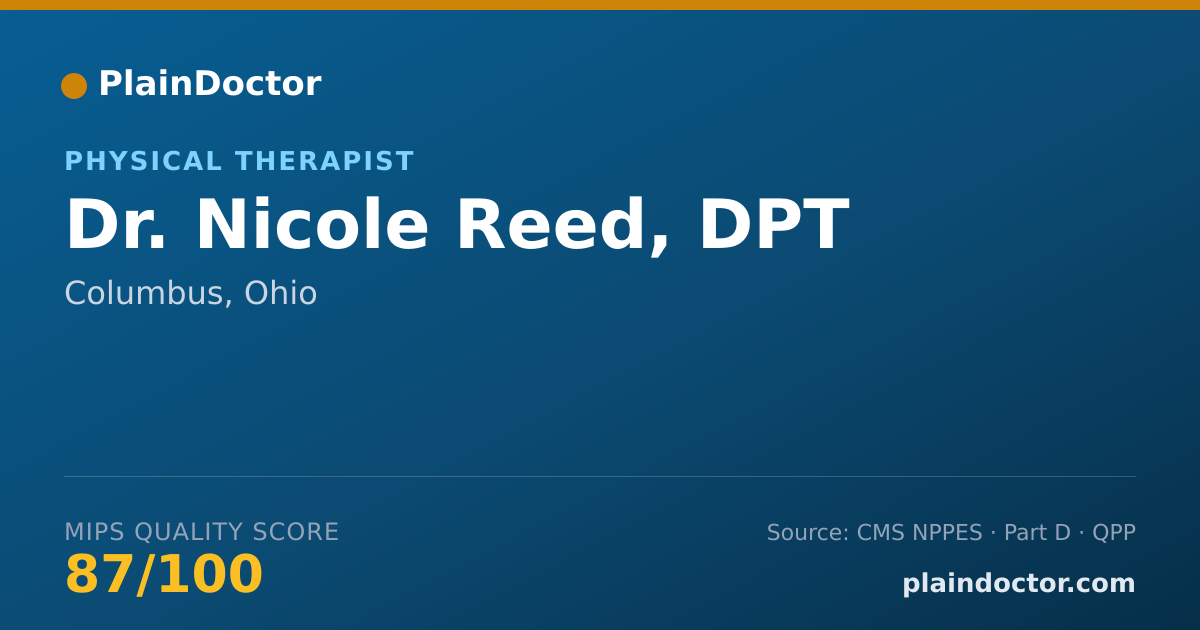 Shareable card for Nicole Reed, DPT - Physical Therapist, Columbus, OH