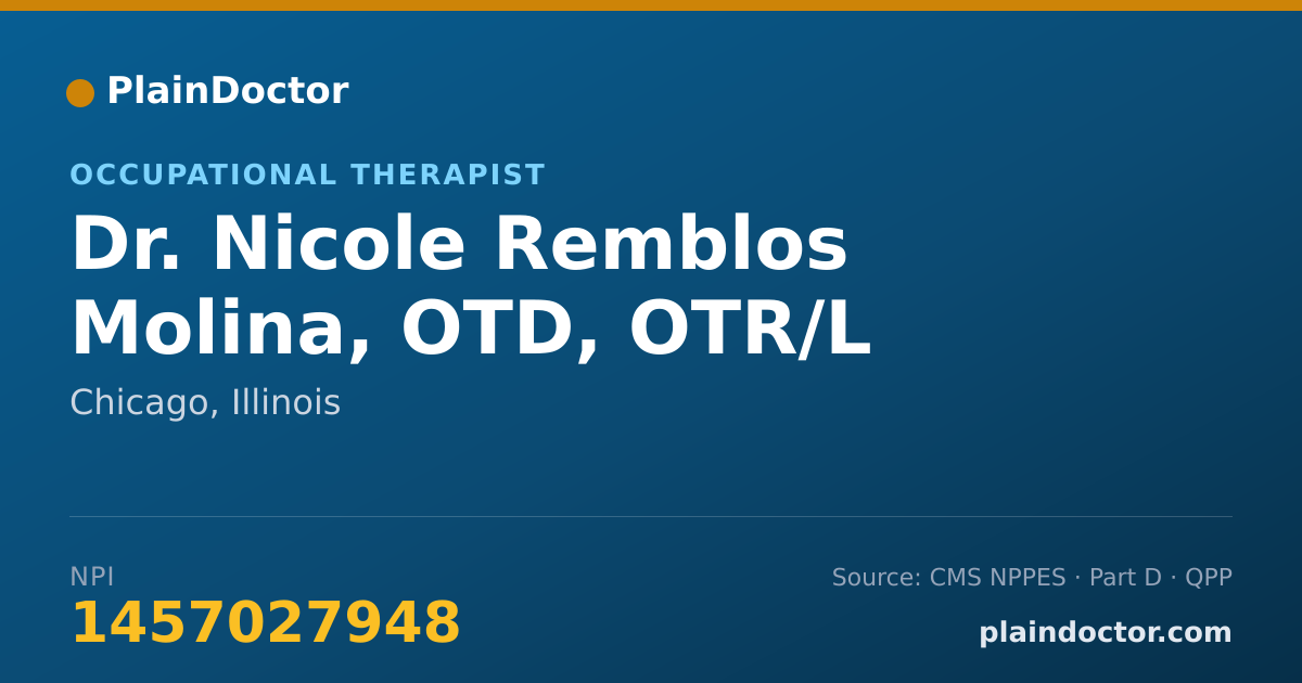 Shareable card for Nicole Remblos Molina, OTD, OTR/L - Occupational Therapist, Chicago, IL